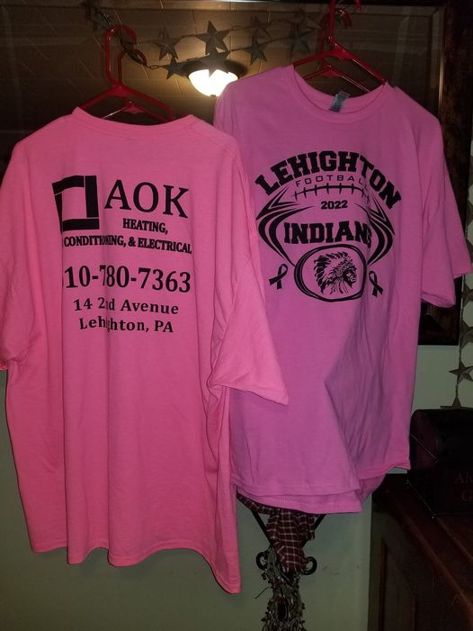 Lehighton Indians Breast Cancer Awareness, AOK Heating, AC and Electrical